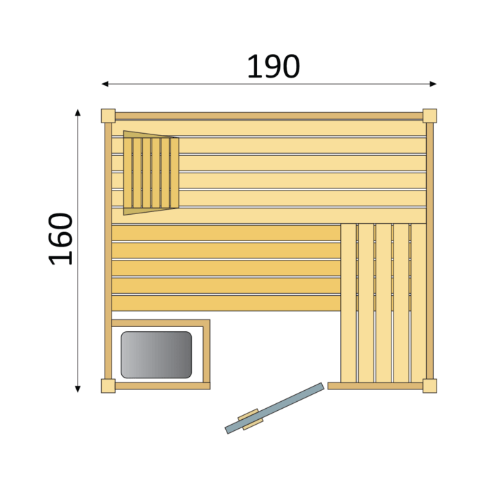Binnensauna massief SK500 - Afbeelding 2