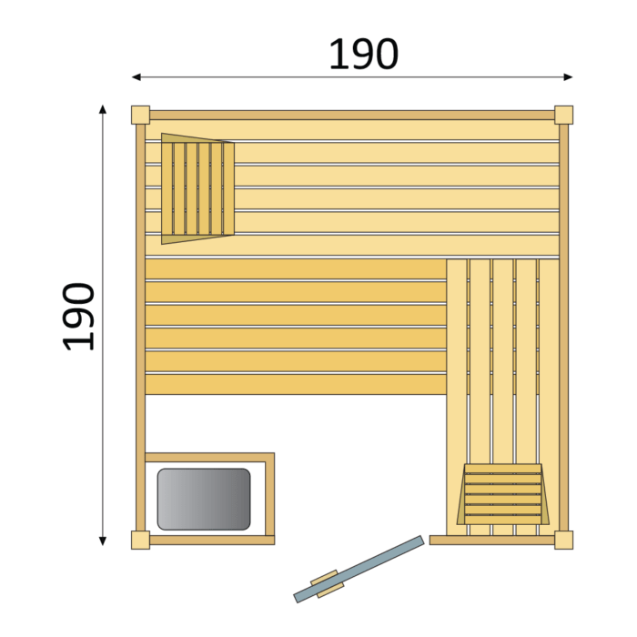 Binnensauna massief SK600 - Afbeelding 2