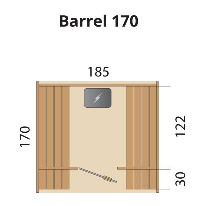 Barrelsauna 170 Red Cedar - Afbeelding 2