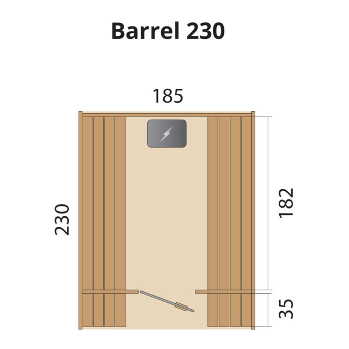 Barrelsauna 230 Red Cedar - Afbeelding 2