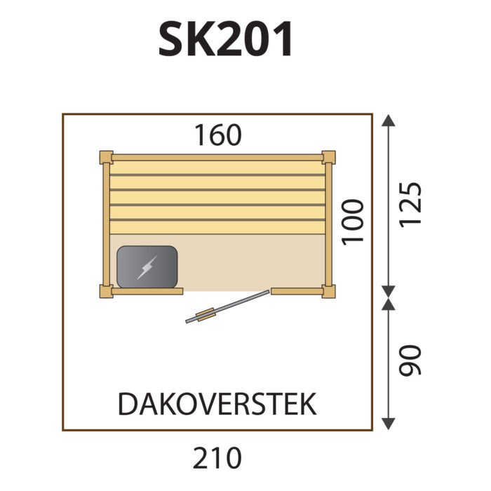Buitensauna massief SK201 - Afbeelding 2
