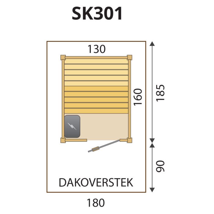 Buitensauna massief SK301 - Afbeelding 2