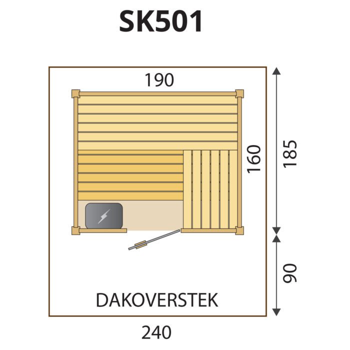 Buitensauna massief SK501 - Afbeelding 2