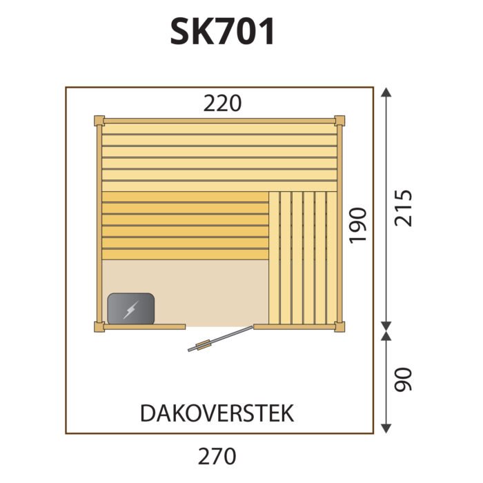 Buitensauna massief SK701 - Afbeelding 2