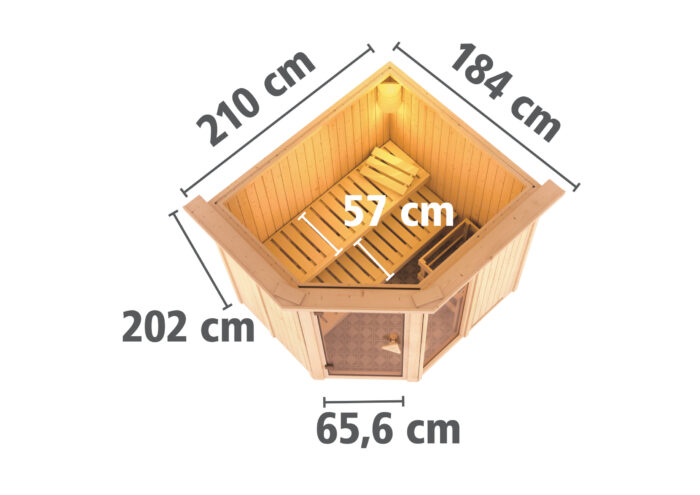 Sauna "Fiona 2" met dakkraag - Afbeelding 10
