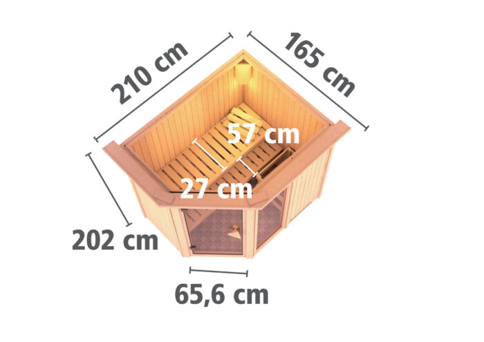 Sauna "Fiona 1" met dakkraag - Afbeelding 10