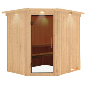 Sauna "Siirin" met grafietkleurige deur en dakkraag