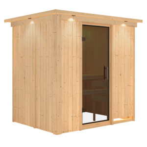 Sauna "Bodin" met grafietkleurige deur en dakkraag