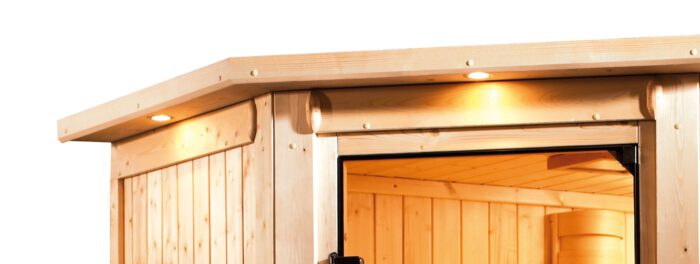 Sauna "Malin" met grafietkleurige deur en dakkraag - Afbeelding 4