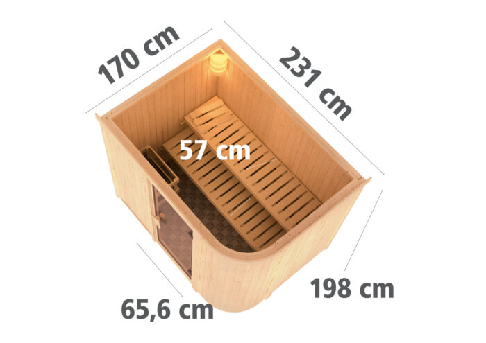 Sauna "Titania 4" met grafietkleurige deur - Afbeelding 10